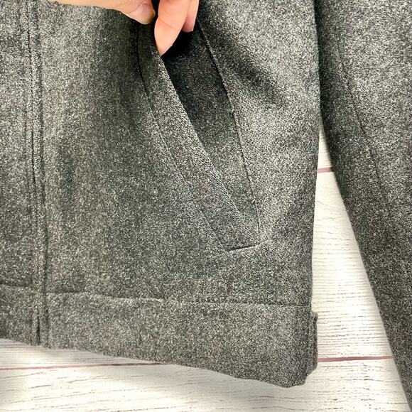J. Crew Factory Charcoal Gray Wool Zip Front Biker Jacket Size S - Picture 5 of 13